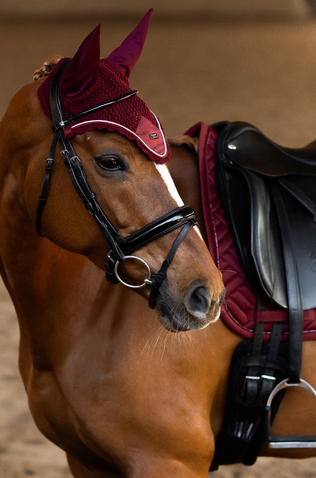 Ear Bonnet Deep Wine  – Jewel Collection